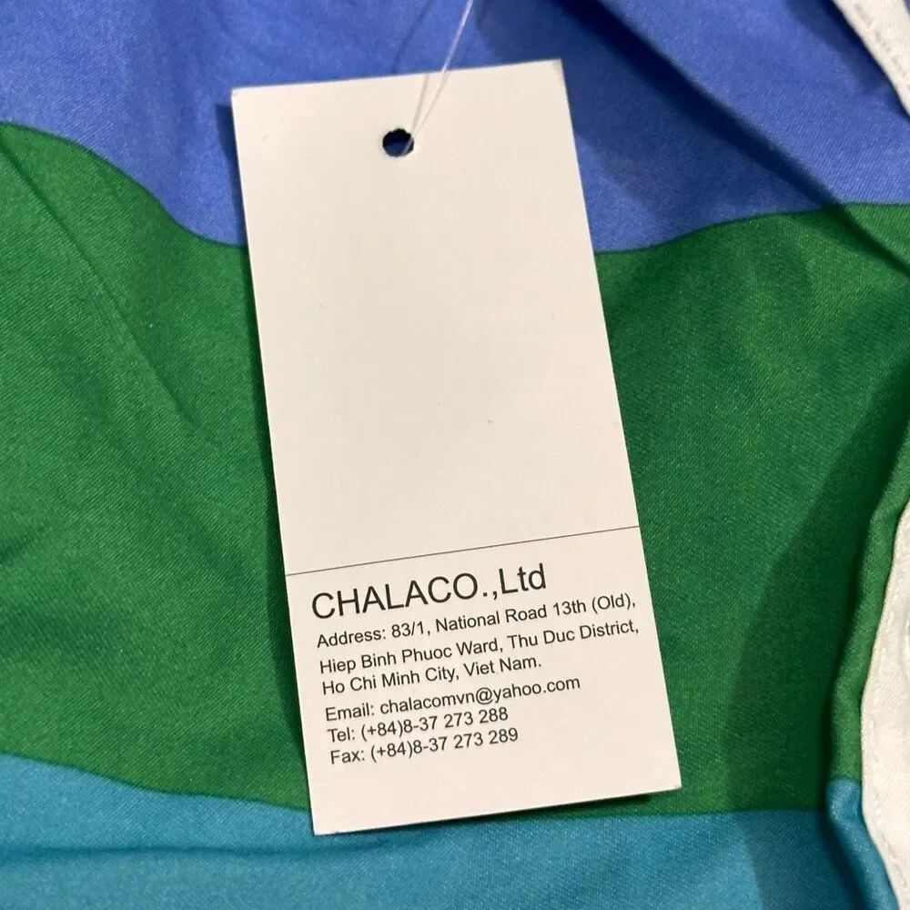 Chalaco Striped Swim Trunks blue, green | Men Size 14/Large